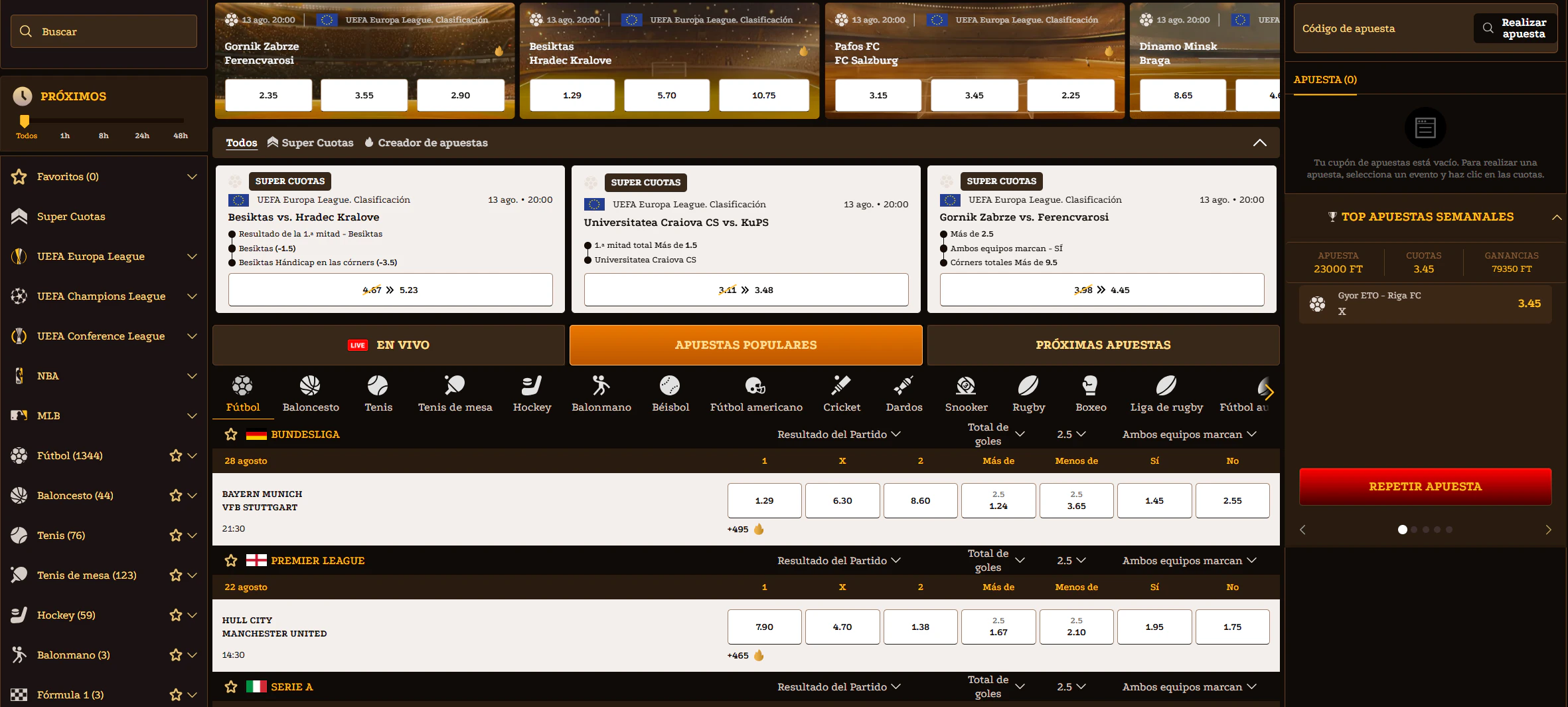 Apuestas deportivas y eSports en Lizaro